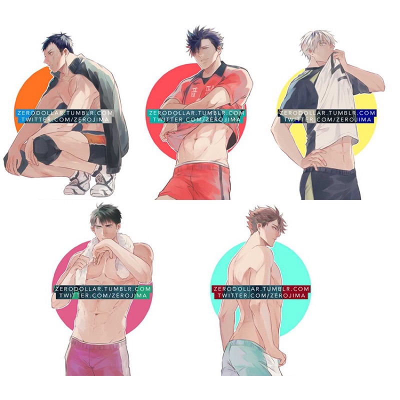 排球少年主將脫衣秀 明信片組澤村大地黑尾鐵朗木兔光太郎及川徹牛島若利 蝦皮購物