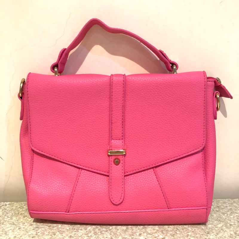 PG 美人網 包包 莓紅色 桃紅色 粉紅色 側背包 手提包 肩背包 全新✨ 背帶可調整
