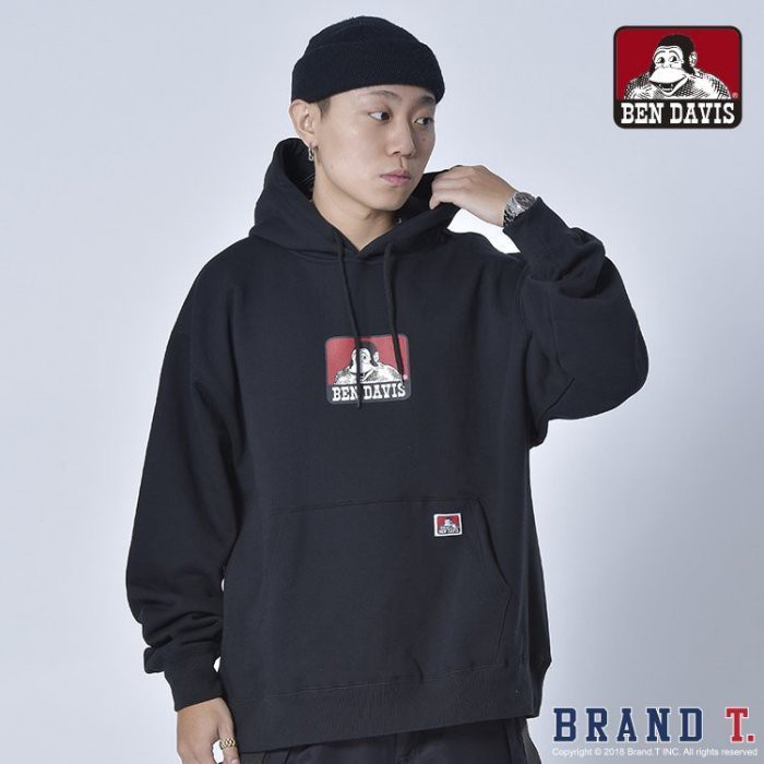 BEN DAVIS ICON HOODIE EX 黑色 LOGO 連帽 帽T 猿人基本款