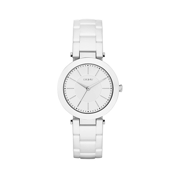 【DKNY】曙光派對美式時尚陶瓷腕錶-天使白/NY2291/台灣總代理公司貨享二年保固