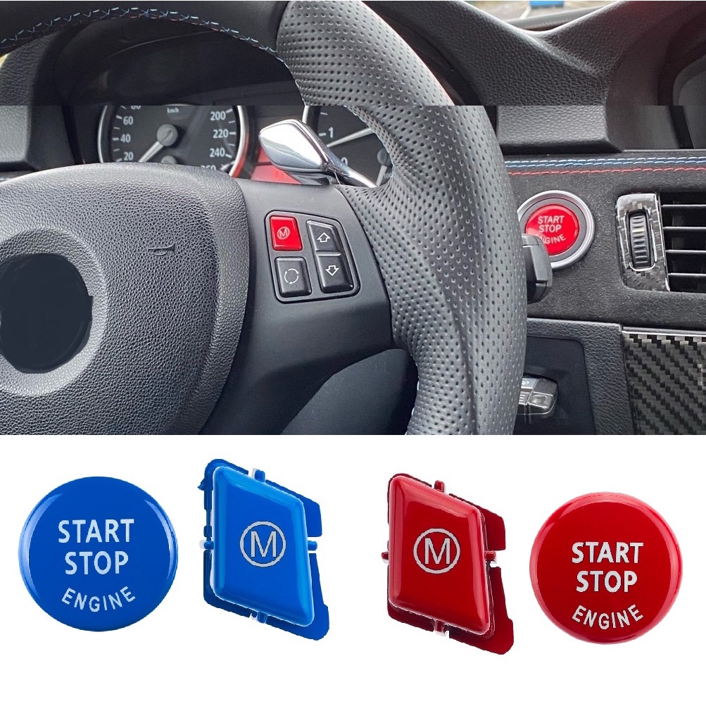 汽車方向盤 M 字母模式和啟動停止引擎按鈕, 適用於寶馬 3 系 E90 E92 E93 M3 2007-2013 更換