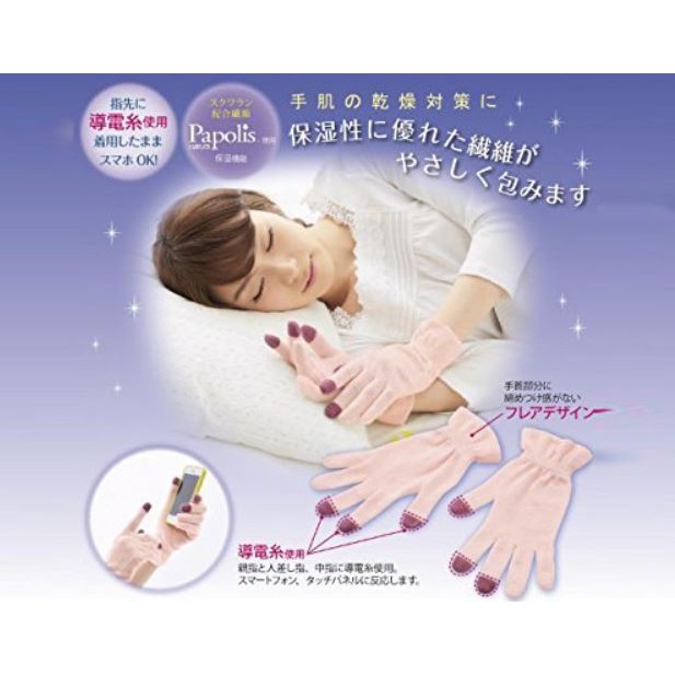 【寶寶王國】日本製 COGIT NIGHT ESTHE 晚安睡眠美容保濕手套 夜間保溼手套