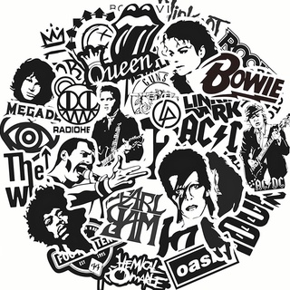 ❉ Rock Band 嘻哈朋克搖滾樂隊.經典黑白 第①季 防水塗鴉貼紙 ❉ 50張入 摩托車機車電腦行李箱吉他貼紙