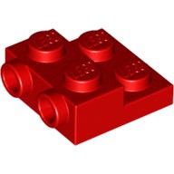 磚家 LEGO 樂高 紅色 Plate 1x2-2x2 Studs on Side 側接轉向薄板 轉向薄板 99206