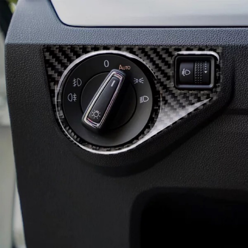 VW 福斯 大燈開關 真碳纖裝飾貼 golf 7 專用 車貼 卡夢 內飾碳纖貼 內飾卡夢貼 GTI A0523