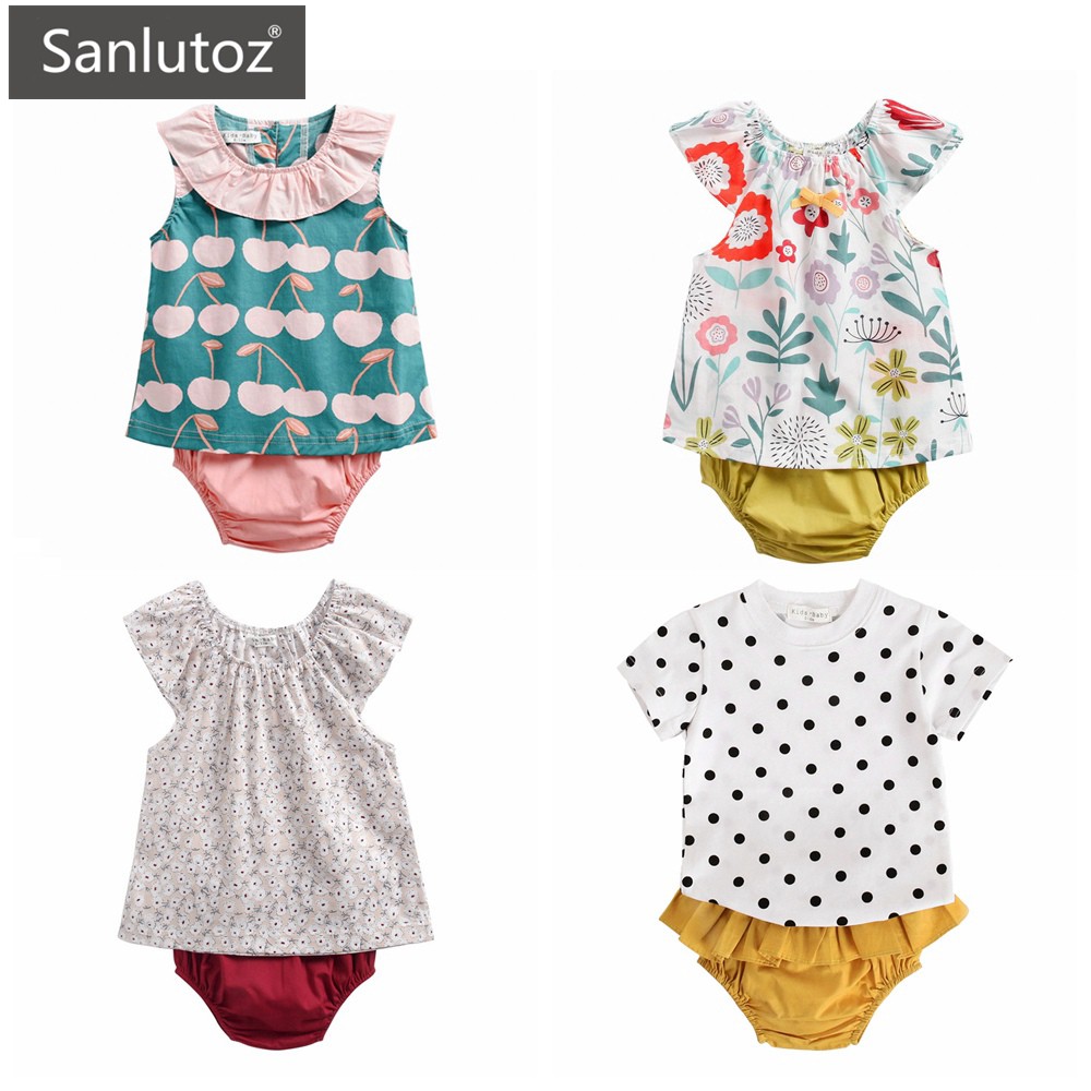 Sanlutoz 夏款女寶寶上衣+屁屁褲两件套 純棉可愛公主風