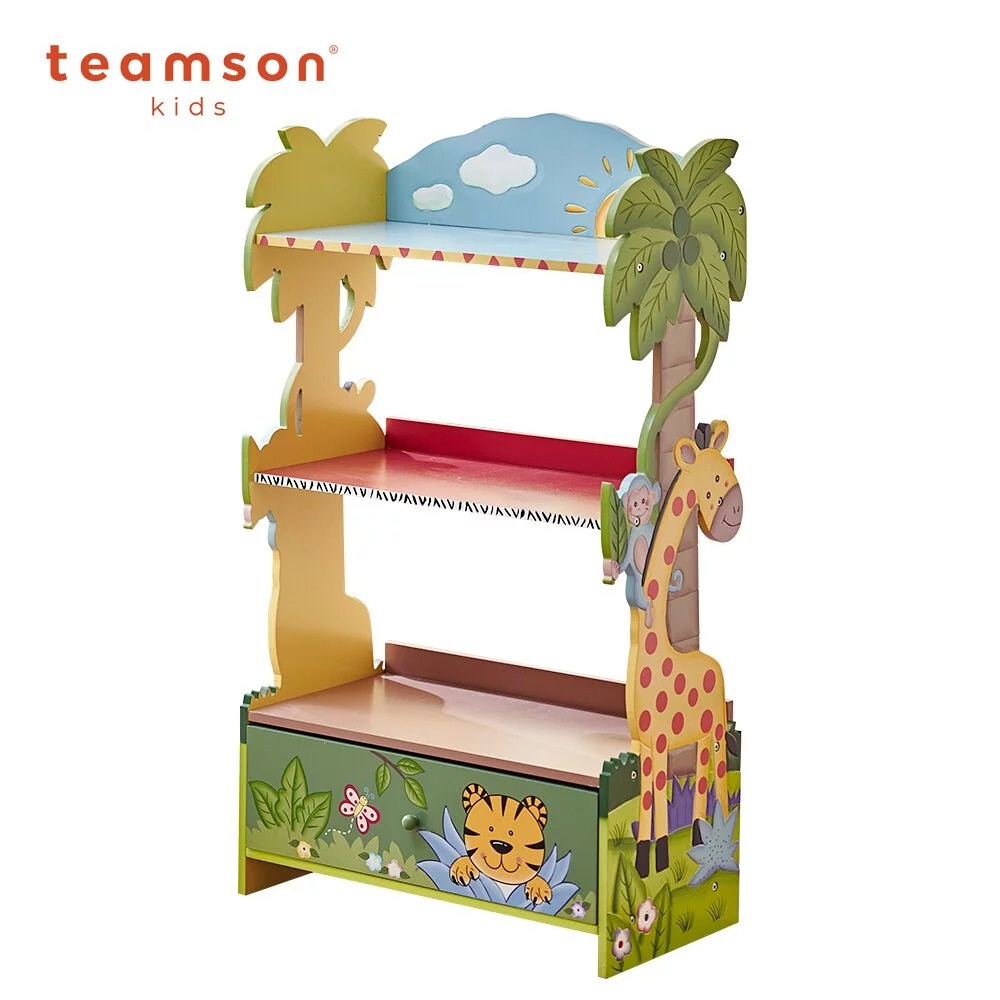 Teamson 叢林探險兒童4層木製書架