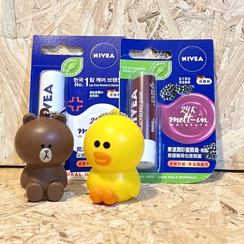 NIVEA LINE 聯名 熊大+莎莉 護唇膏兩條