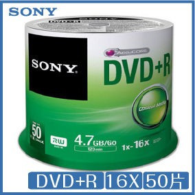 【TurboShop】原廠 索尼 SONY DVD+R 4.7GB 16X 50片DVD桶裝 原廠公司貨