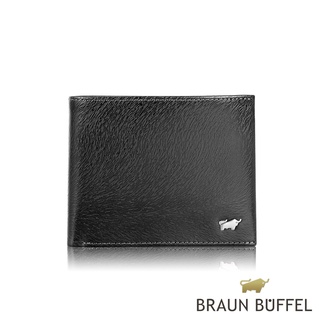 【BRAUN BUFFEL 德國小金牛】台灣總代理 提貝里烏斯III 5卡透明窗皮夾-黑色/BF392-316-BK