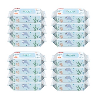 Nuby 海洋系列極厚柔濕巾 箱購 16包【樂兒屋】
