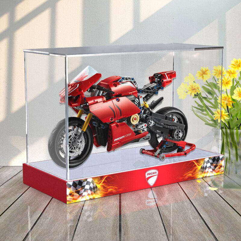川帝亞克力展示盒42107 適用樂高杜卡迪摩托車模型玩具透明防塵罩