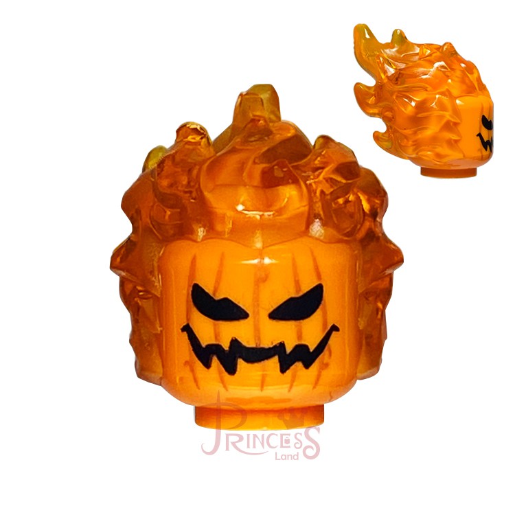 公主樂糕殿 LEGO 樂高 76057 頭 南瓜頭 特殊頭 火焰 橘色 Pumpkin 26990pb01 A047