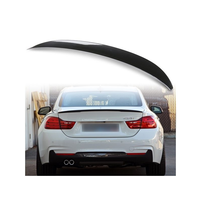 BMW 4系列 F32 Coupe雙門轎跑車 P款 ABS尾翼後擾流板 4D碳纖維樣式