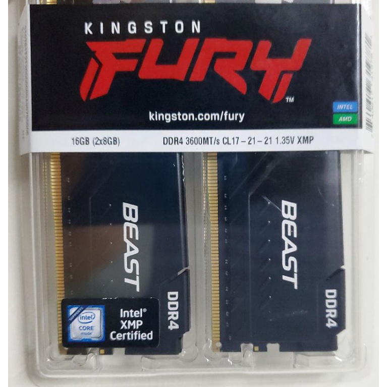 原廠全新 金士頓Fury Beast 8Gx2《D4-3600》KF436C17BBK2/16(8Gx2)(全新)