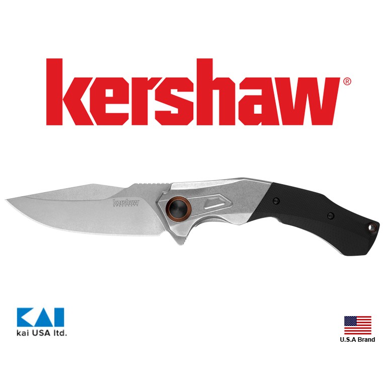 美國Kershaw折刀 PAYOUT石洗面D2鋼快速開刀附背夾G10柄【KS2075】