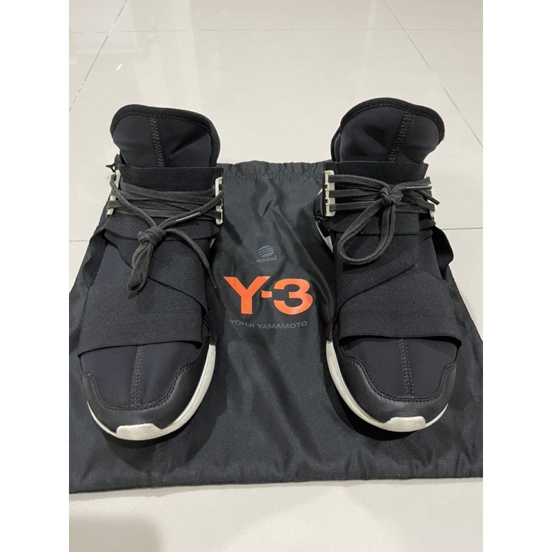Y-3 QASA HIGH  US9.5 經典黑白配色 山本耀司 y3 二手  黑武士 忍者鞋 Adidas 正品 聯名