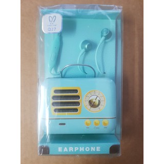 [直購50] Lovely Me 帶麥耳機 Q27 綠色 附收納鐵盒 線控耳機 蘋果耳機 插線耳機