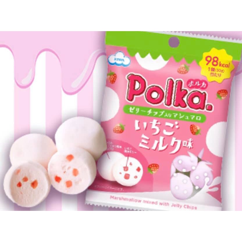 日本 EIWA 伊華 Polka 草莓夾心棉花糖 草莓棉花糖 棉花糖