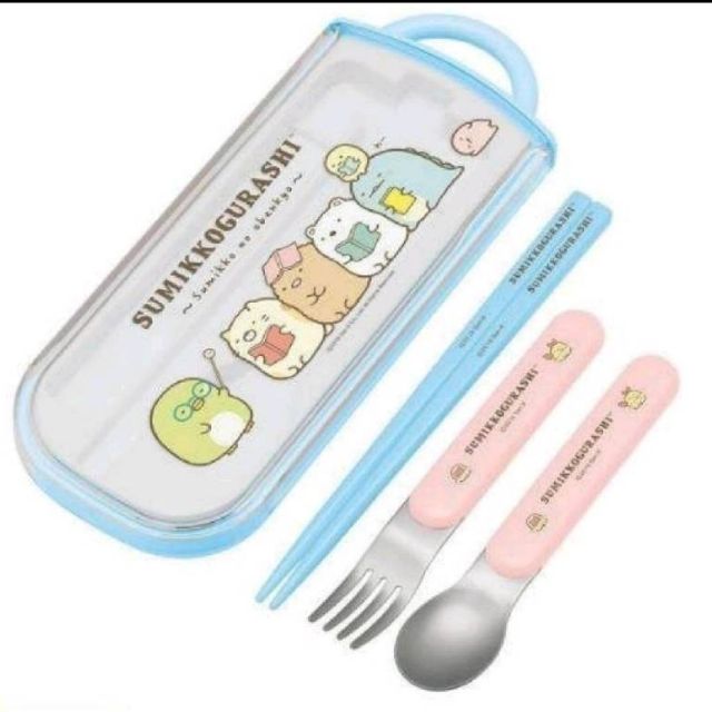 [三和小舖 ]日本正版  SAN-X 角落生物 兒童環保餐具組(湯匙、叉子、筷子、餐具收納盒)
$399