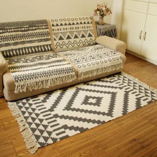 15款可選 大尺寸 棉麻拼接地墊 沙發毯 防塵沙發罩 地毯 掛毯掛布 復古素色掛毯手工地毯書房 手工
