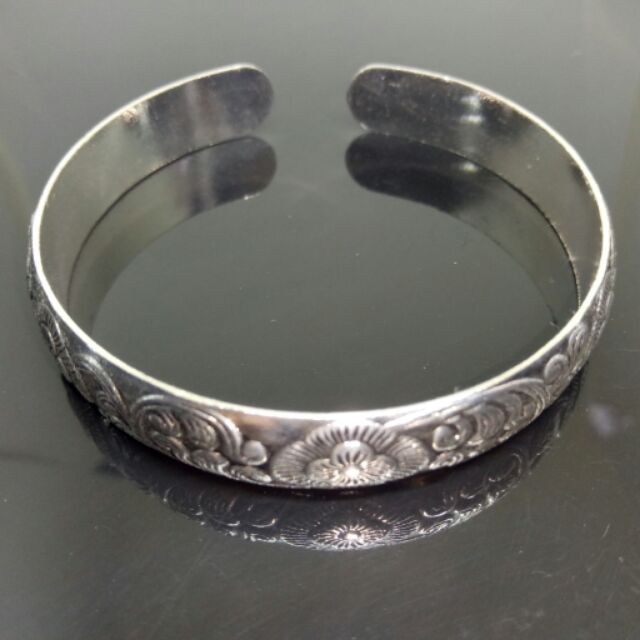 S999純銀古紋銀手工打造手鐲手環手鏈