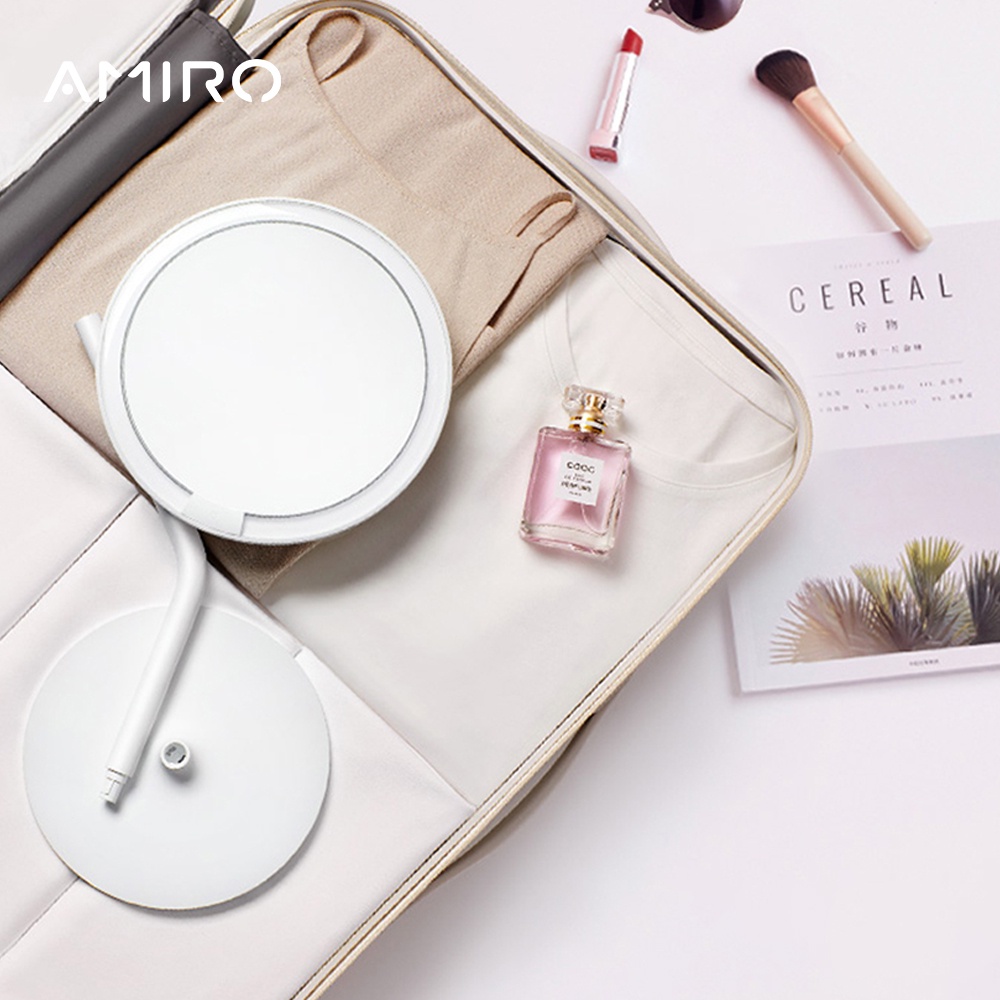 AMIRO Mate系列第三代LED高清日光化妝鏡-白色 化妝鏡 mate 補光鏡 化妝燈 觸控化妝鏡 化妝盒 彩妝