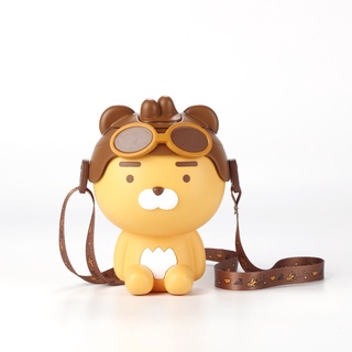 [現貨]韓國KAKAO FRIENDS造型吸管杯 兒童水壺 飛行員獅子RYAN翻蓋水杯公仔擺件交換生日禮品