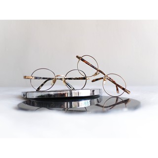 河水山 - 福島菱型渲花週末派對 金絲雕花鏡橢圓框眼鏡 / glasses