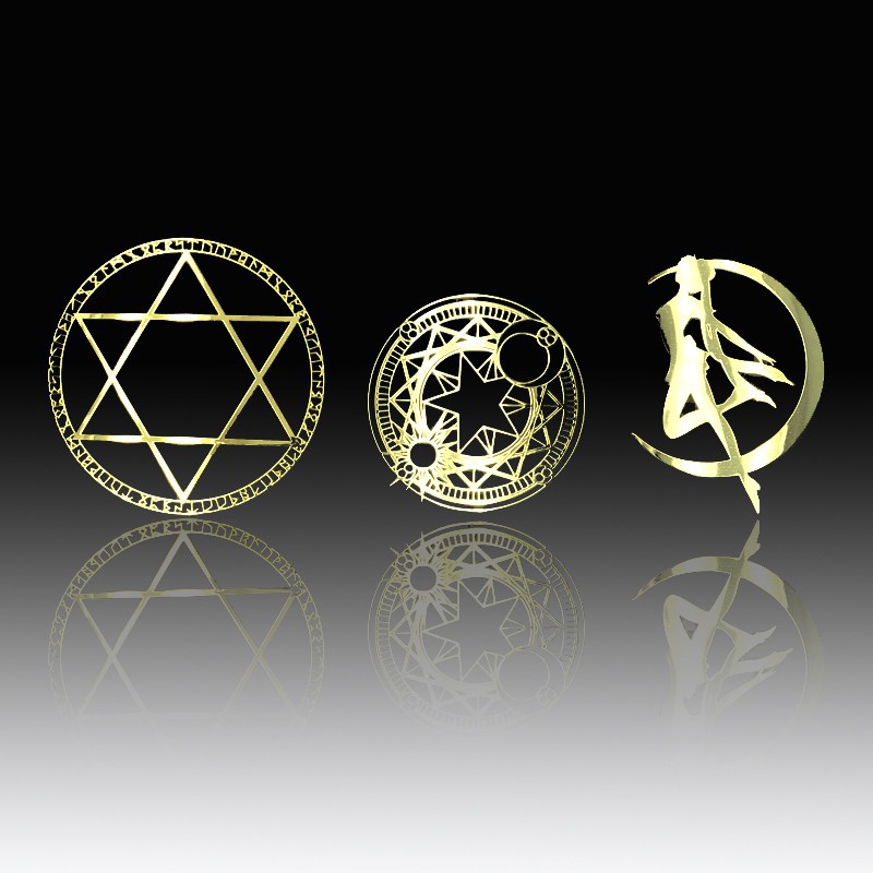 Diy素材 六芒星 魔卡少女櫻百變魔法陣 美少女戰士金屬貼手機貼紙貼 蝦皮購物