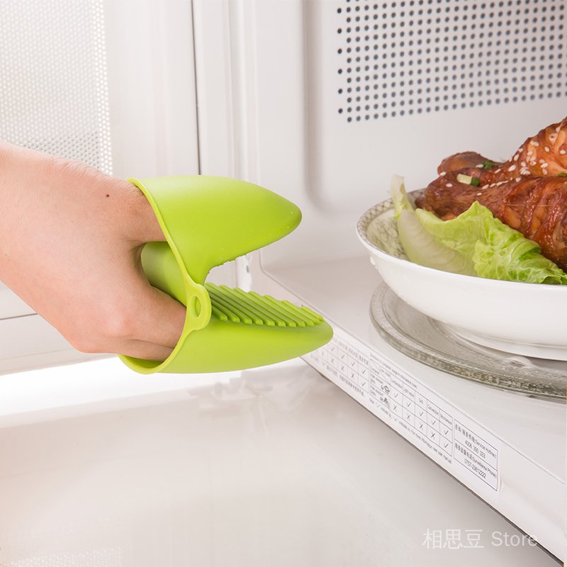 日本品質硅膠防燙手套廚房隔熱手套微波爐防護手套防滑硅膠手指套 米騰定制