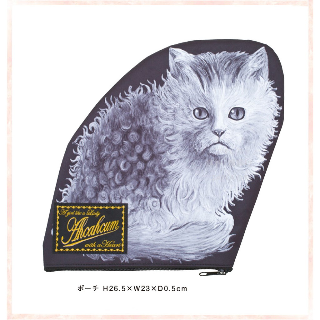 森林雜貨坊 848 日本mook雜誌附錄 AHCAHCUM 雙面波斯貓 貓咪圖案 多功能萬用袋手拿包化妝包收納袋筆袋