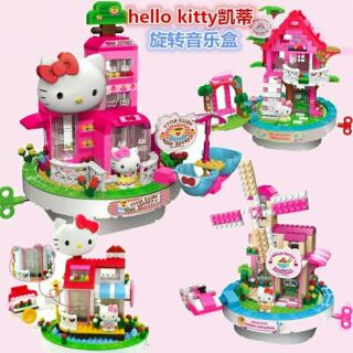 💙Hello Kitty凱蒂貓旋轉益智女孩積木音樂盒系列相容樂高