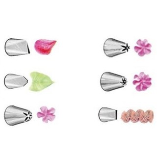 304不鏽鋼6入花嘴【送擠花袋二個】奶油擠花嘴 蛋糕裱花 裱花嘴 翻糖 糖霜餅乾 黏土工具【百年老店】
