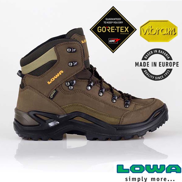 【德國 LOWA】男 歐洲製造 RENEGADE GTX 中筒防水透氣多功能登山鞋 /LW310945-4554 褐色