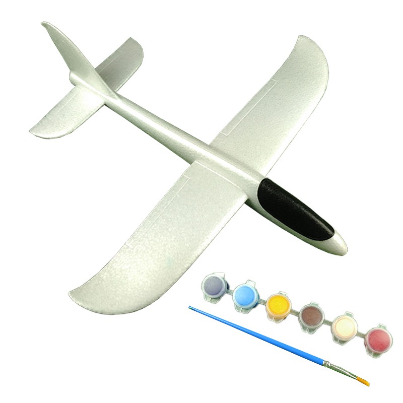 【玩具倉庫】【全白彩繪手拋飛機】手拋飛機 彩繪飛機 手擲飛機 泡沫飛機 DIY飛機 模型飛機 48CM飛機 保麗龍飛機