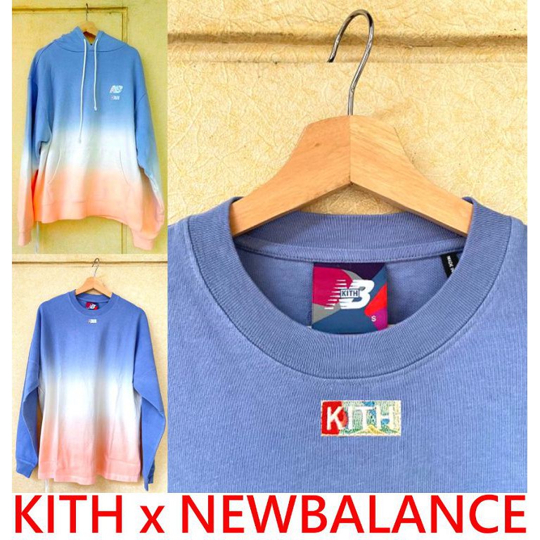 BLACK極新KITH x NEW BALANCE漸層NB刺繡迷彩貼布LOGO薄長T短T (賣場另有帽T)