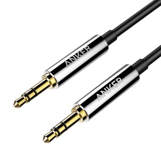 Anker Premium 音源線 A7123 - 1.2米 AUX-IN 3.5mm 24K鍍金 黑 東京直購