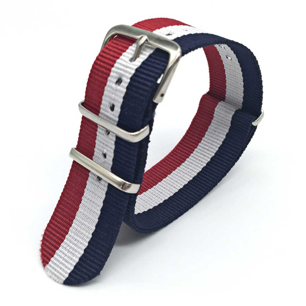 紅色藍色白色 18mm 20mm 22mm 可選顏色軍用錶帶替換帶 NATO 錶帶編織尼龍錶帶