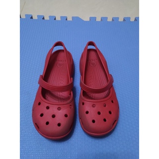 Crocs 紅色懶人鞋/童鞋/兒童拖鞋/兒童沙灘鞋/涼鞋/沙灘涼鞋/兒童平底輕便鞋5號