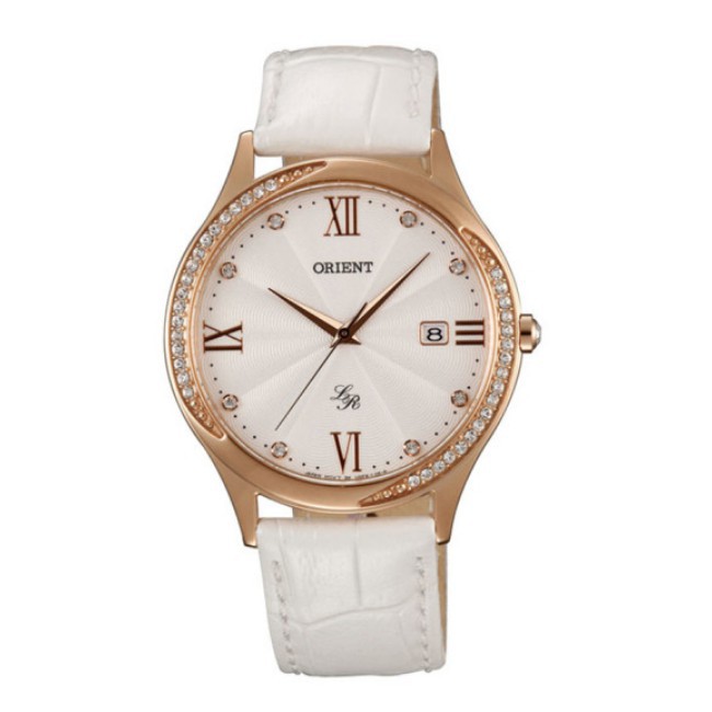 ORIENT東方錶 女浪漫滿屋石英腕錶 皮帶款FUNF8002W白色36.5mm