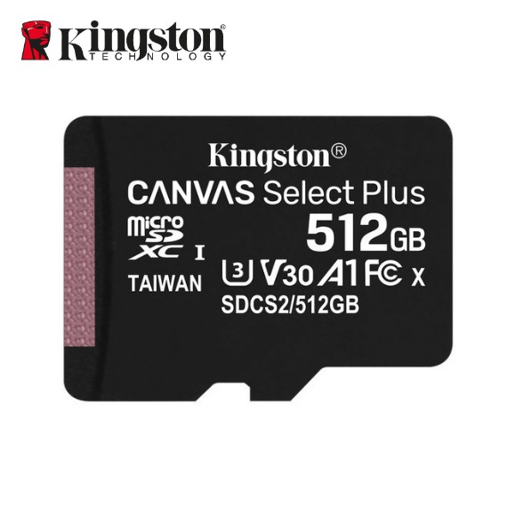 Kingston金士頓 512G CANVAS SelectPlus microSD U3記憶卡100MB/s 廠商直送