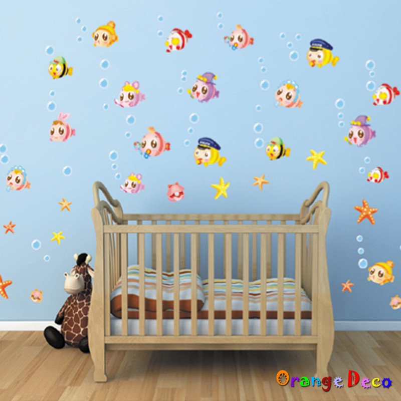 【橘果設計】萌萌魚 壁貼 牆貼 壁紙 DIY組合裝飾佈置