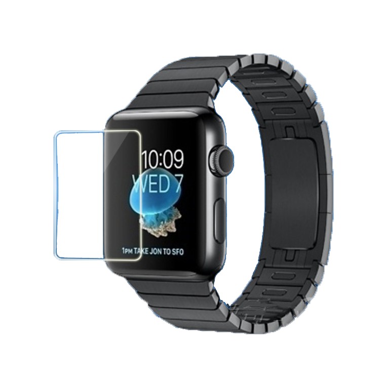 AppleWatch 1/2/3/4/5/SE 內縮半版鋼化玻璃 保護貼 防刮抗爆 犀牛盾保護框可貼【AW933】