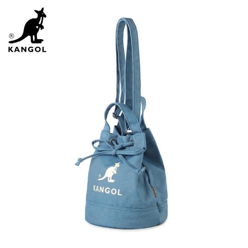 正版 KANGOL 水桶包 帆布包 袋鼠斜跨包 長方形底水桶包 休閒單肩包