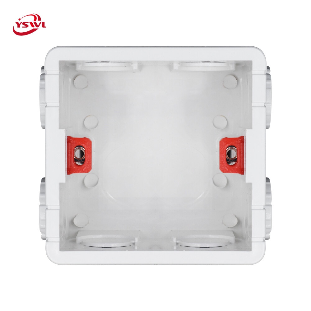 Yswl 可調節牆壁開關盒 86mm 實用盒牆壁插座盒 PVC 接線盒用於 86x86mm 標準開關和插座的內部安裝盒