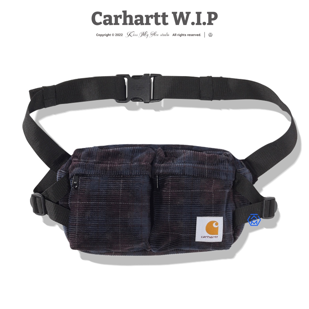 [現貨] Carhartt WIP Hip Bag 歐線 大腰包 斜肩包 側背包 深藍 格紋 燈芯絨 I029506