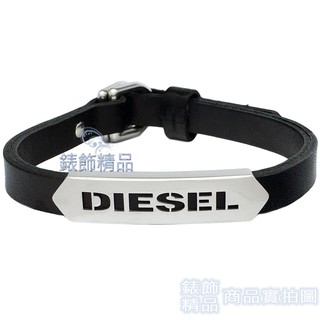 DIESEL DX0999040飾品 黑色 真皮 男性 手環【澄緻精品】