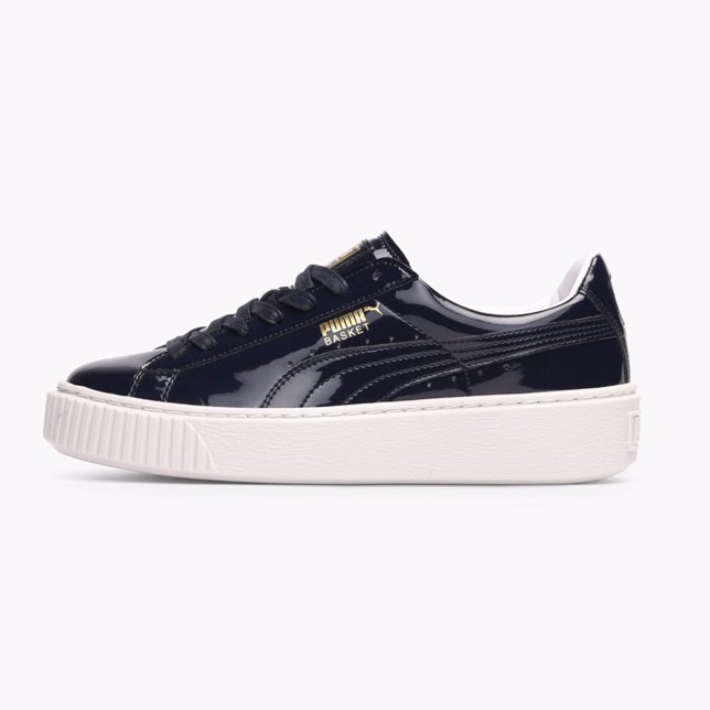 【小八】Puma Basket Platform W navy Patent 深藍 363314-03