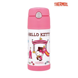 THERMOS 膳魔師 (含背帶/備用吸管)真空保冷瓶 370ml Kitty 馬戲團篇 B2016KT-CS